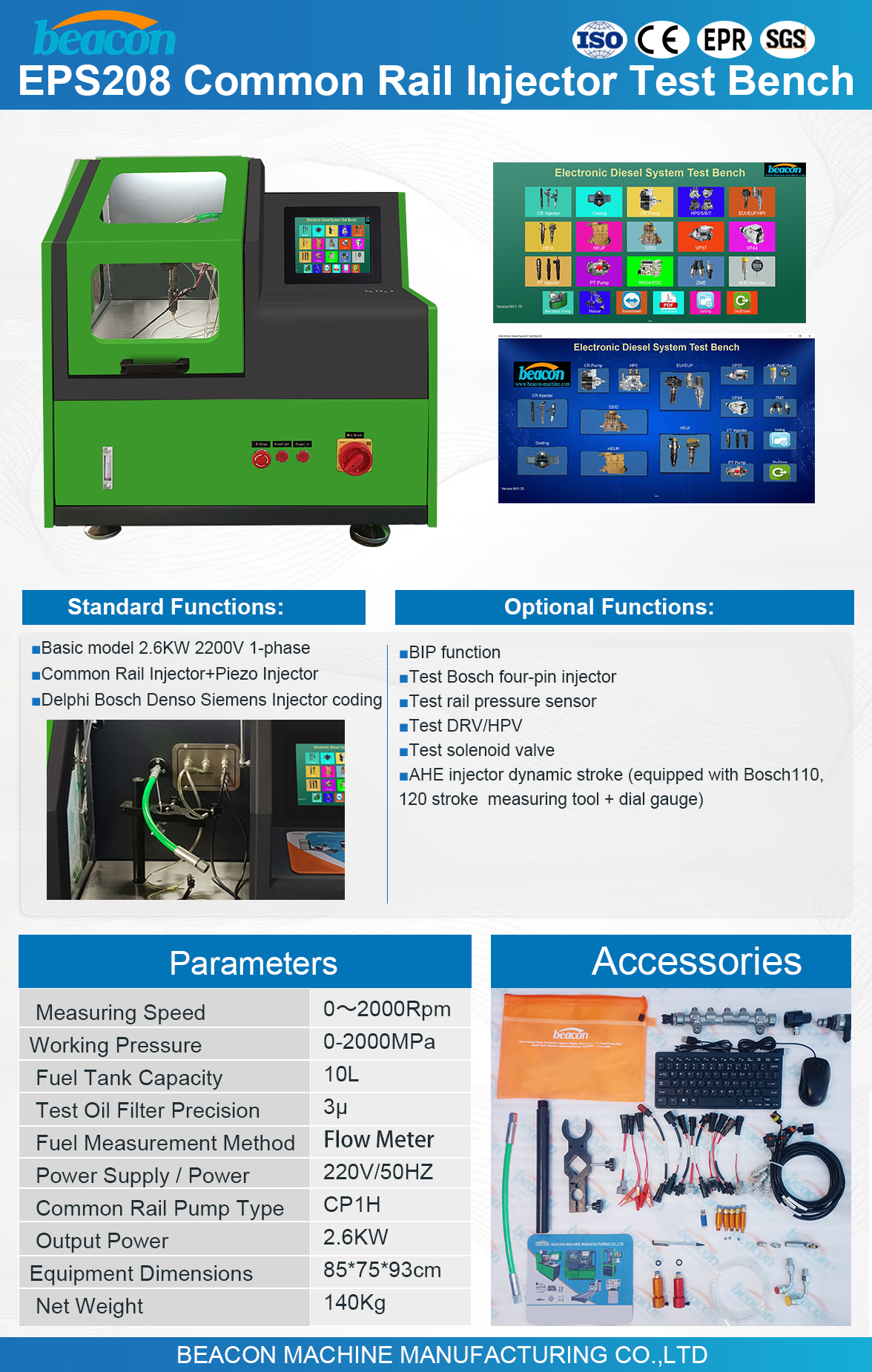 Common Rail Piezo Injector Coding Test Bench