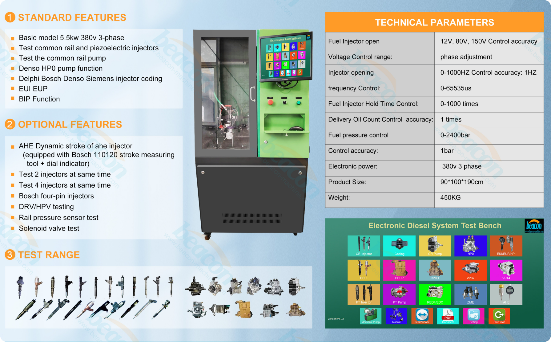 Common Rail Injector Pump Test Bench