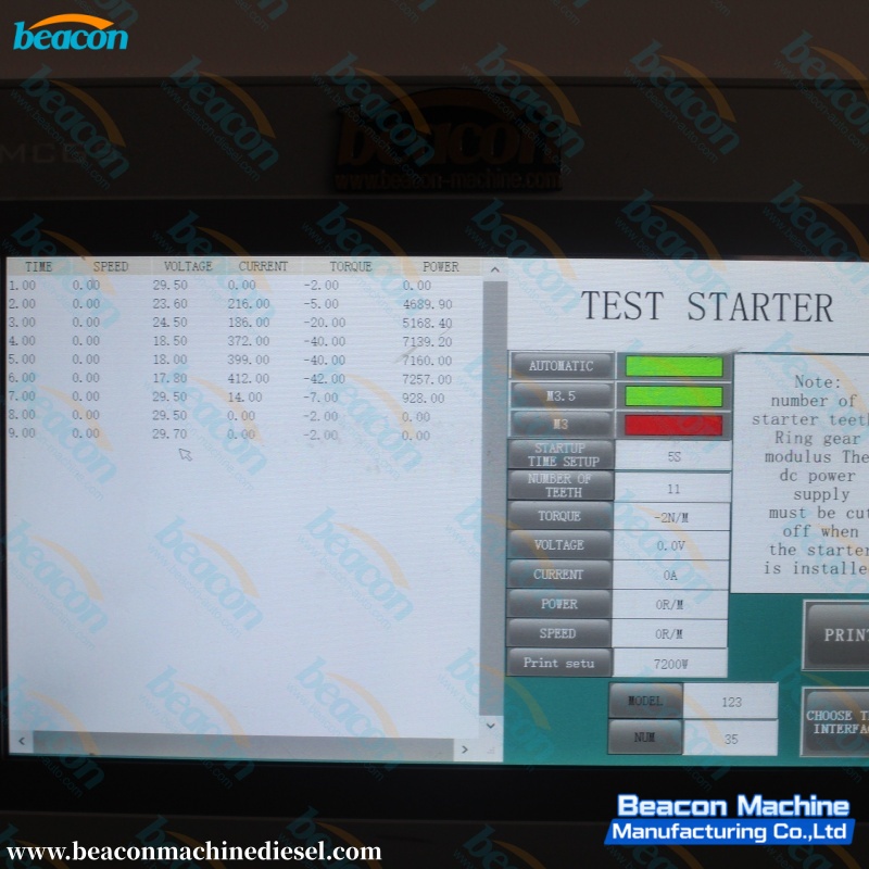 BCQZ-2C Automatic Alternator Starter Test Bench with Touch Screen and Printer