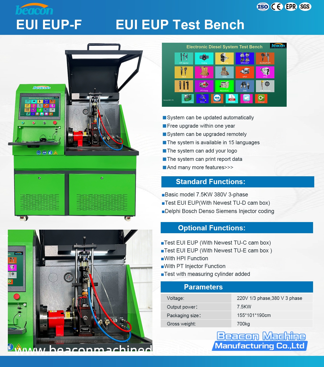  Unit Injector Unit Pump Eui Eup Cambox Test Bench