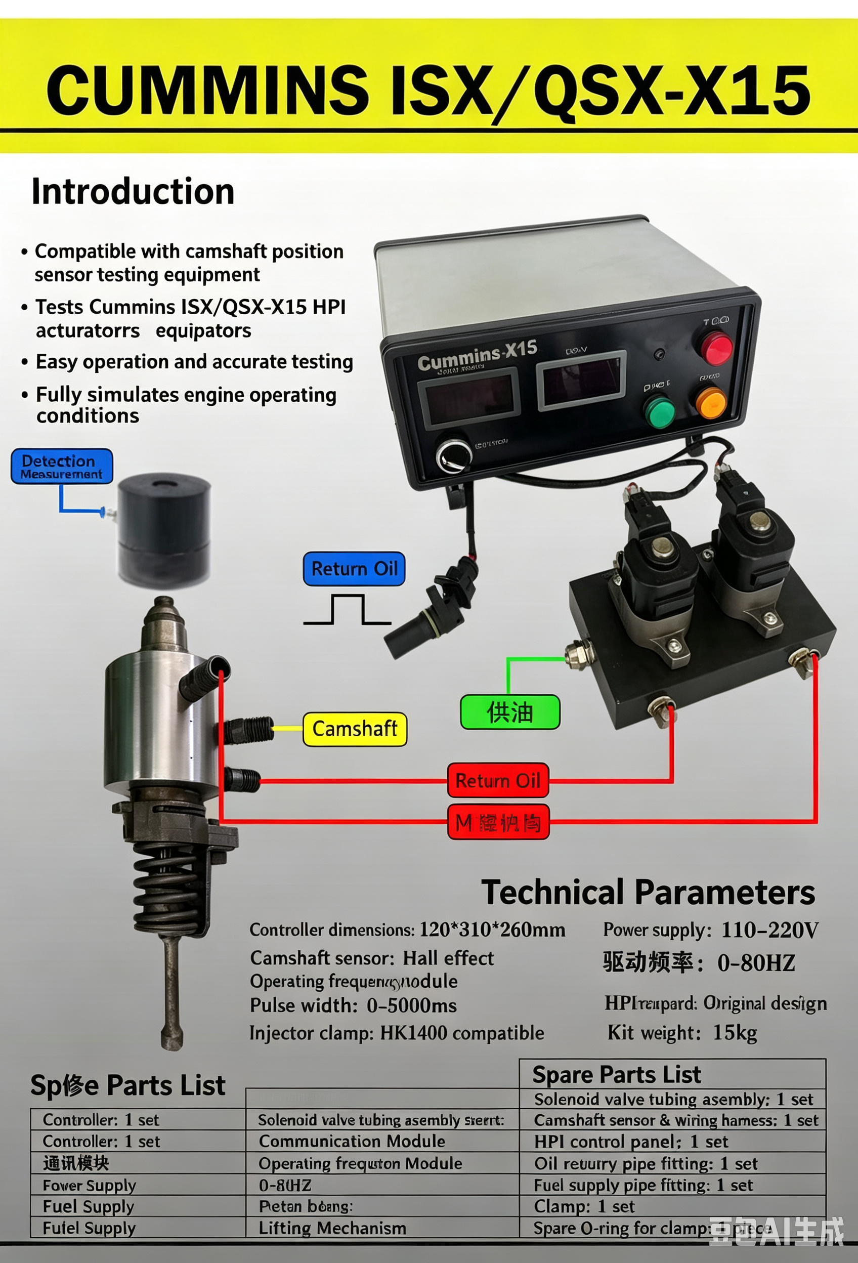 Cummins ISX/QSX-X15 Actuator Tester