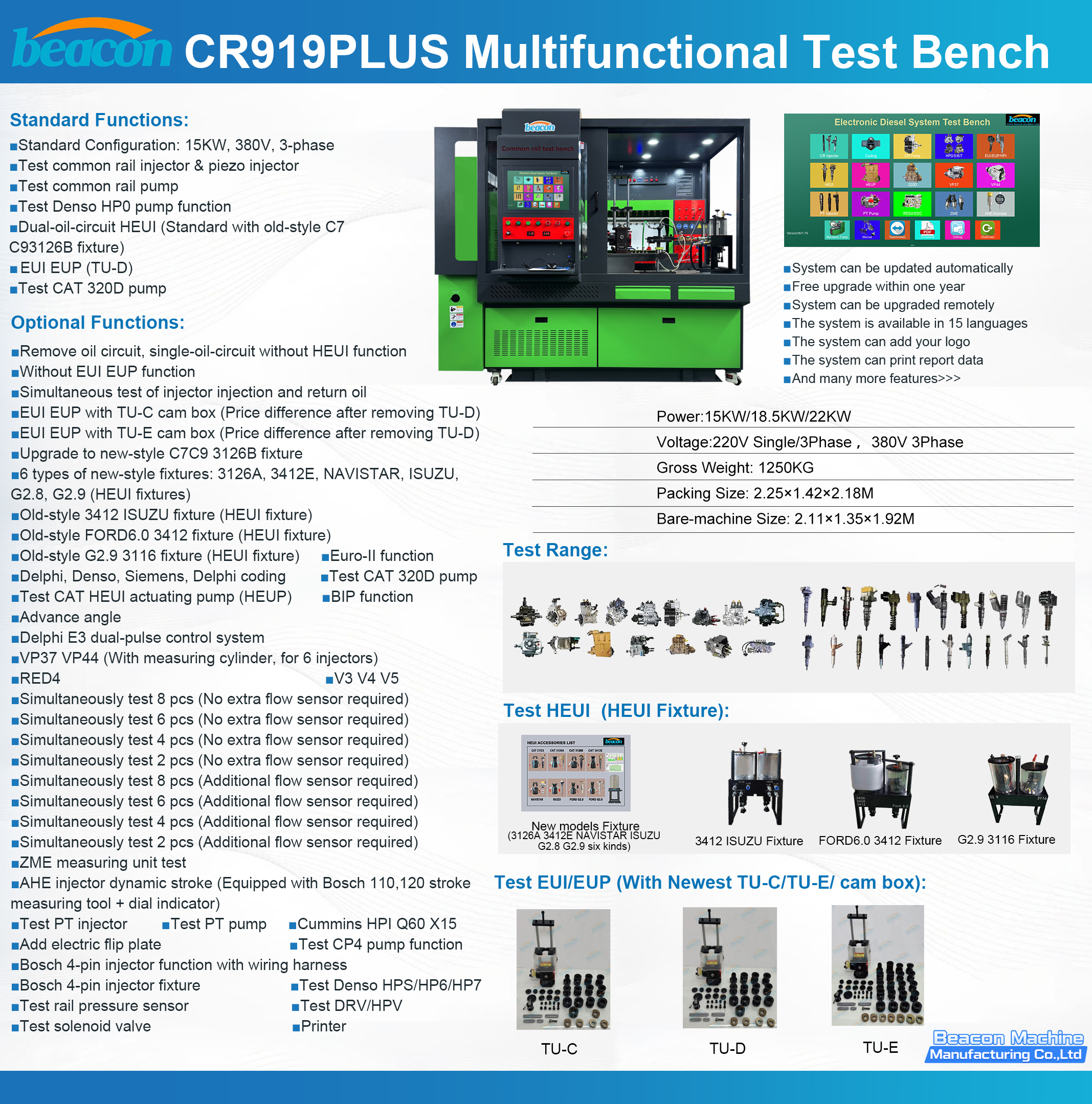 HEUI EUI EUP Common Rail Injector Pump Test Bench